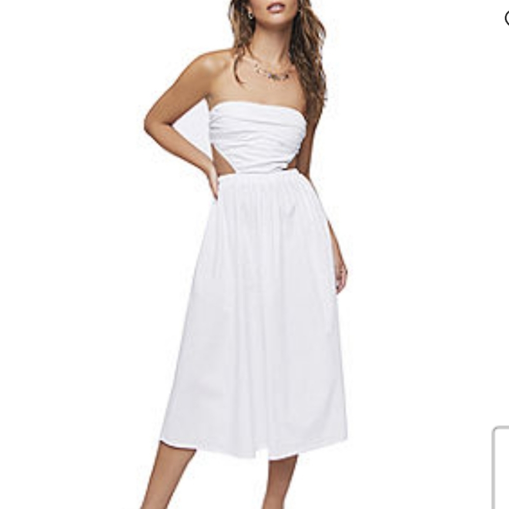 Forever 21 midi flare dress size L white